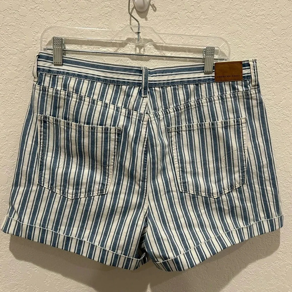 American Eagle Mom Shorts Blue and White Stripe - Picture 6 of 10